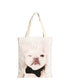 Frenchie White Canvas Bag